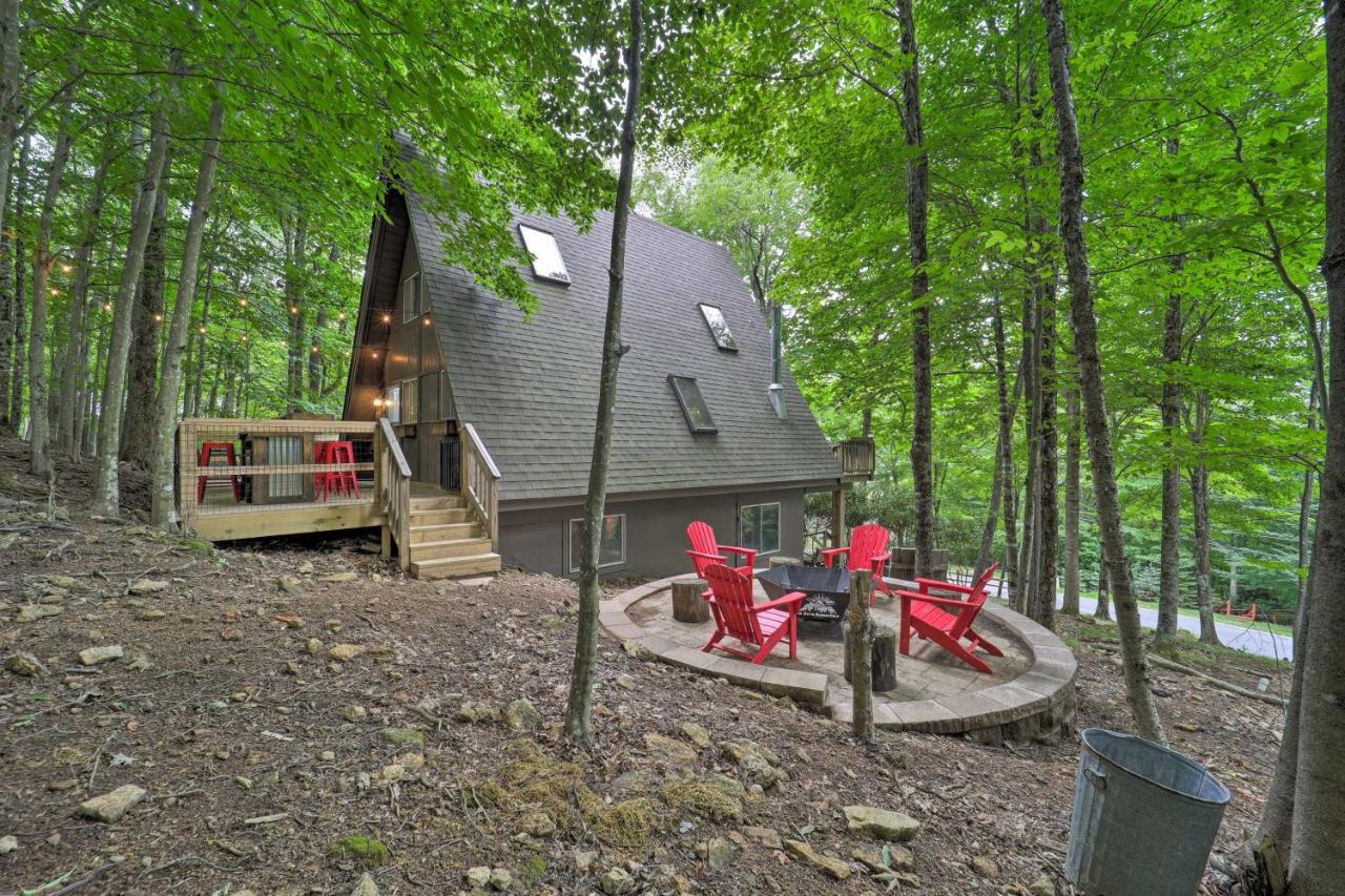 A-Frame Cabin With Hot Tub 1 Mi To Beech Mountain! Exterior foto